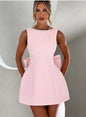 Big-Bowed Pearls Backless Dress