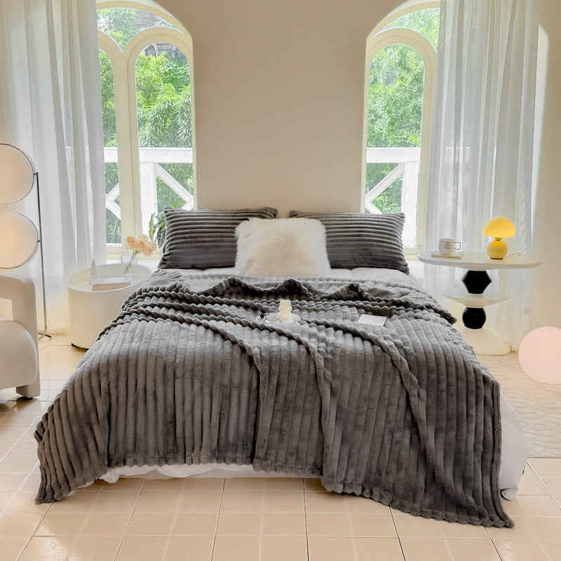 Rabbit Plush strip Multifunctional Blanket