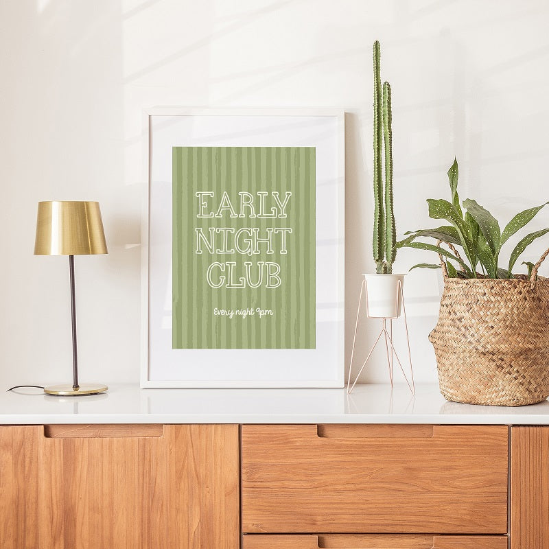 EARLY NIGHT CLUB GREEN PRINT