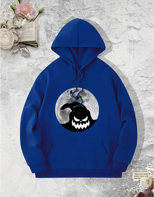Mens Printed Fleece Hooded Sweatshirt