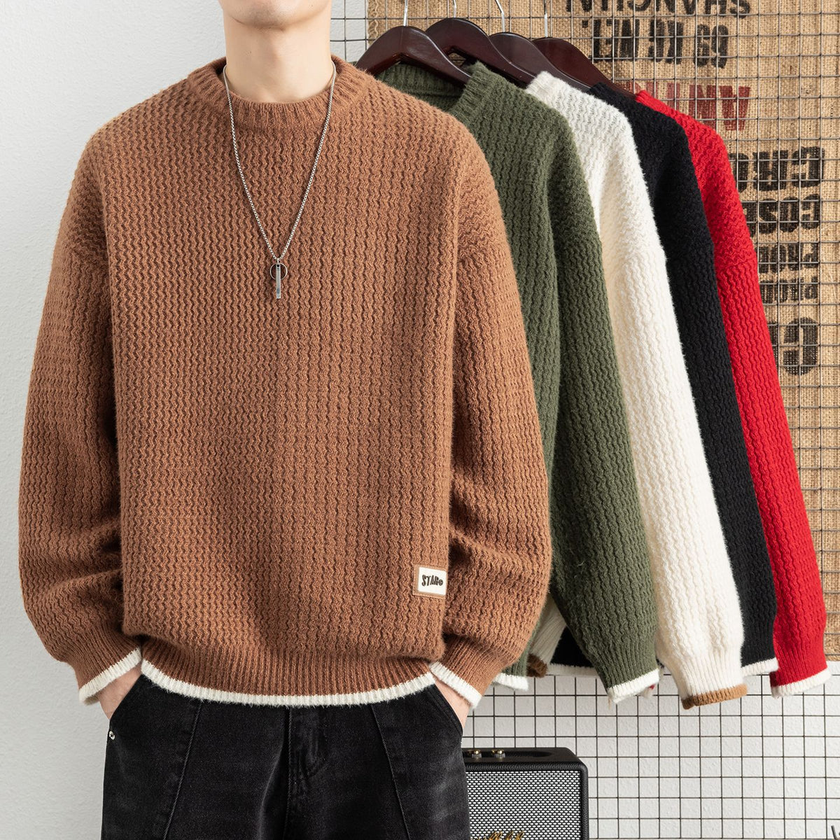 Men's Designer Style Thickened Loose Soft Knit Sweater