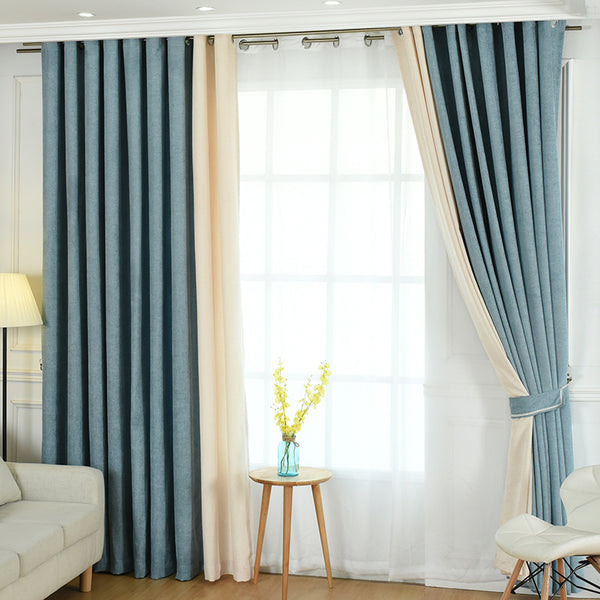 Rideau en chenille uni simple, couture directe usine, rideau occultant, rideaux finis pour salon et chambre à coucher.