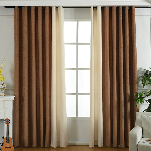 Rideau en chenille uni simple, couture directe usine, rideau occultant, rideaux finis pour salon et chambre à coucher.