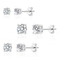 Three Pack of Silver Plated 4mm, 5mm & 6mm Earrings Created with Zircondia® Crystals