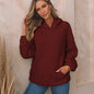 Women's Solid Color Hooded Sweater Regular Sleeve