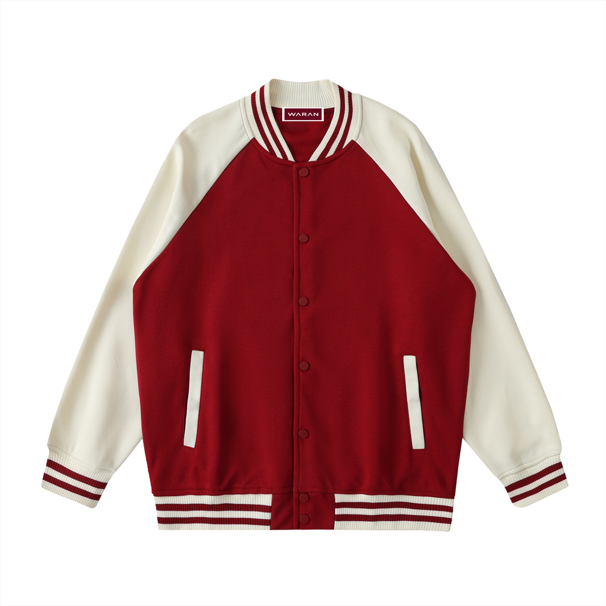 Waran Two Tone Raglan Sleeve Varsity Jacket