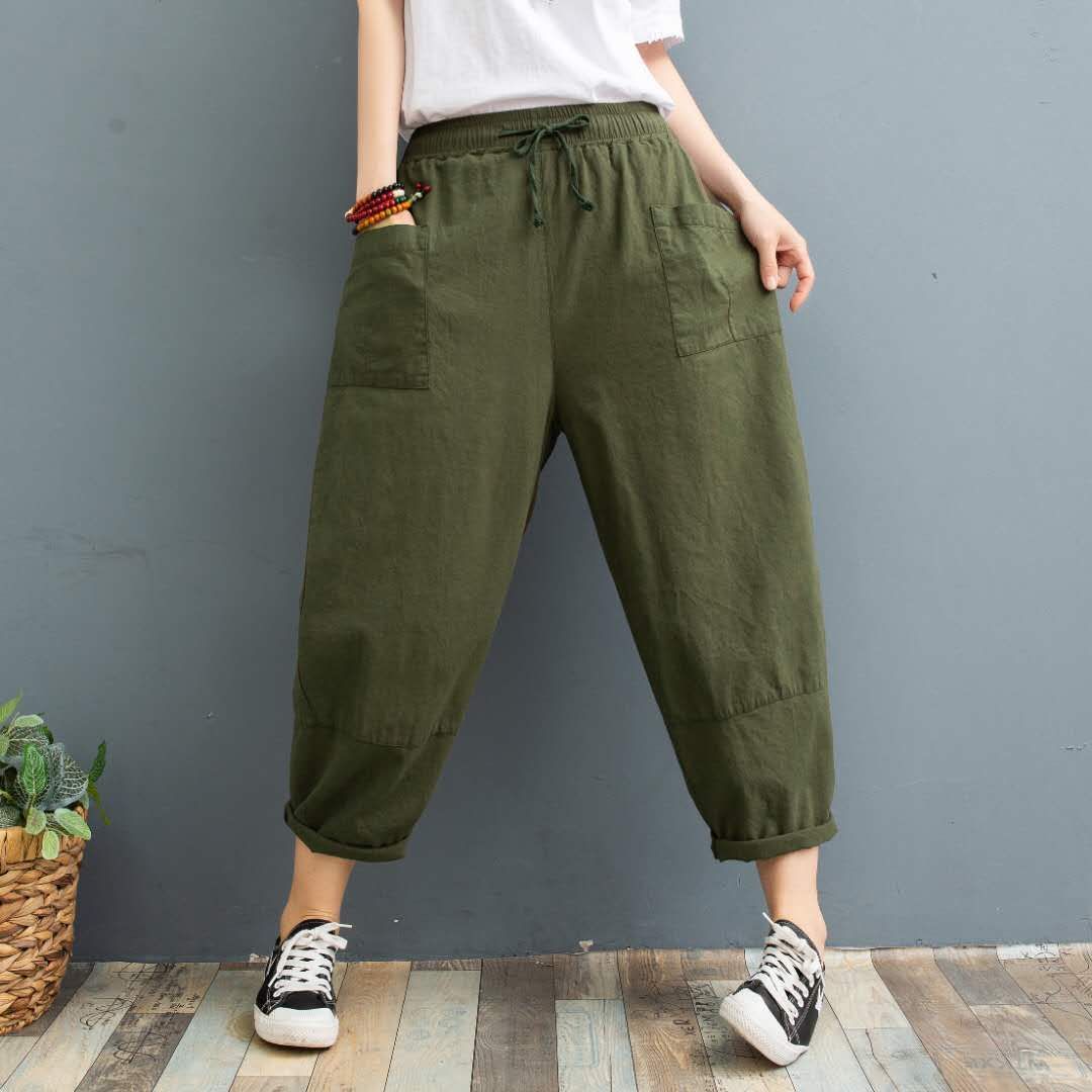 Womens Cropped Pants Printed