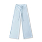 Solid color loose wide leg hanging drawstring straight leg pants