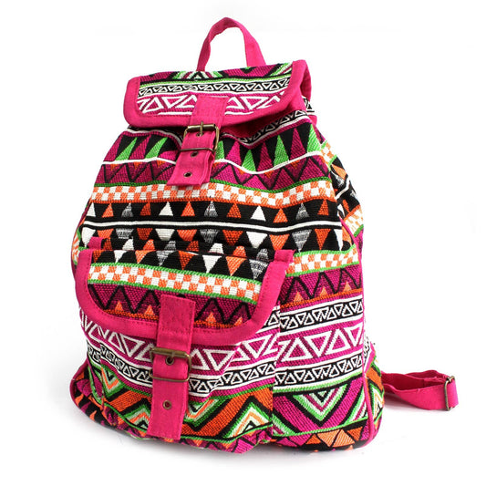 JNS-03 - Sac jacquard - Sac à dos rose