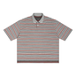 Unisex Striped Boxy Collared Polo Shirt