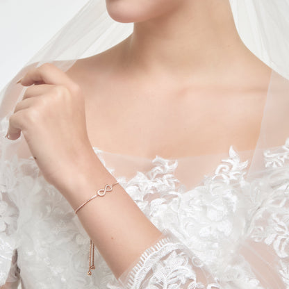 Rose Gold Plated I Couldn't Say I Do Without You Infinity Bridal Bracelet with Zircondia® Crystals