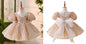 Golden Sequined Puff Sleeve Princess Dress