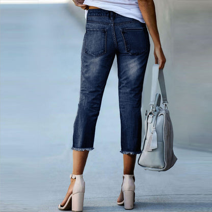 Womens Retro Slim-fit Stretch Jeans