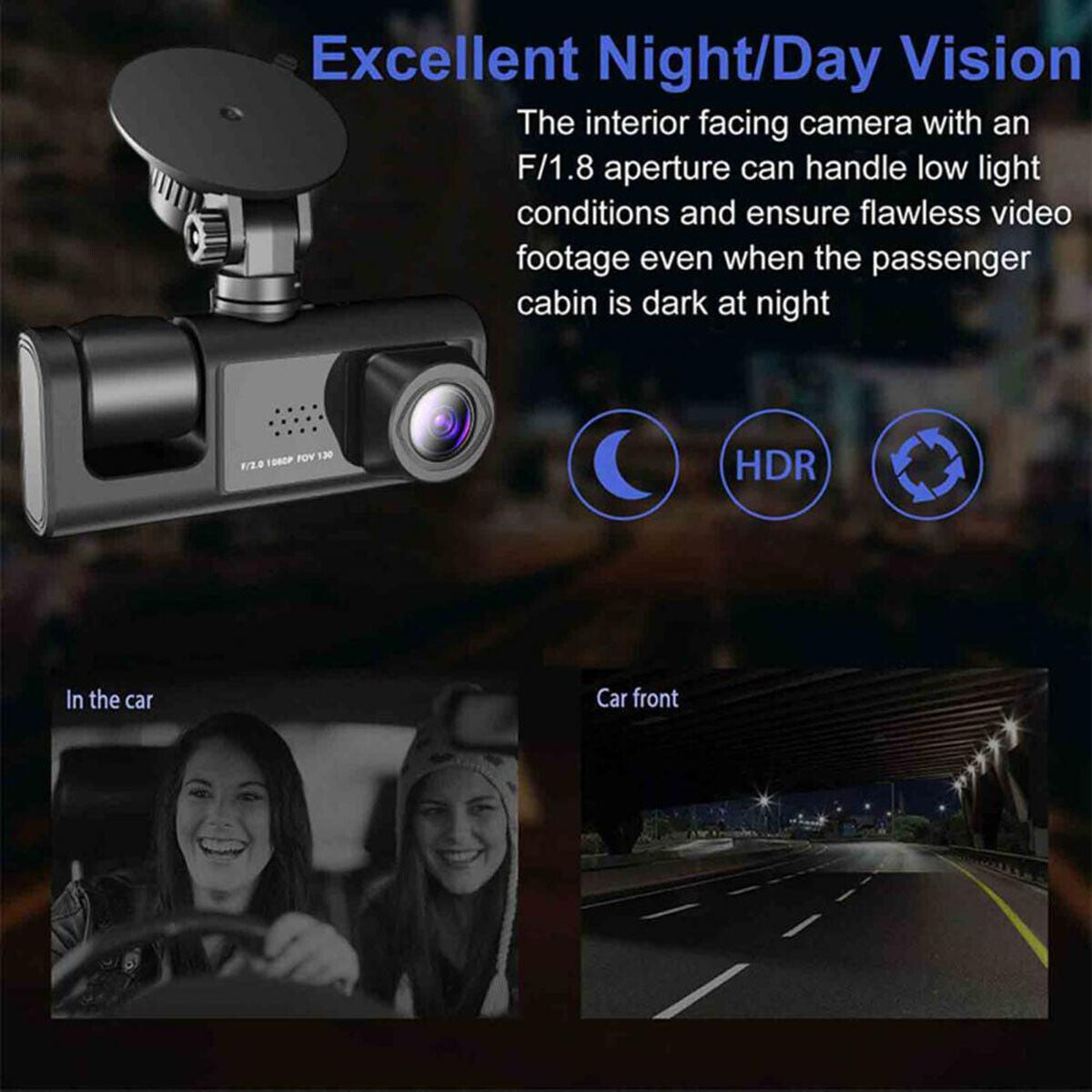 Car Dash Cam Recorder 1080P Dual Lens