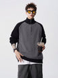 Men's  CleanFit Gray Layered Knit Sweater Jacket