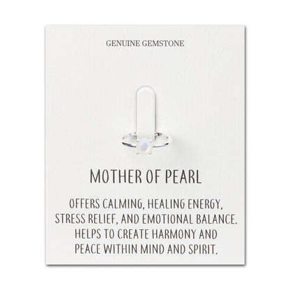 Mother of Pearl Adjustable Ring with Quote Card