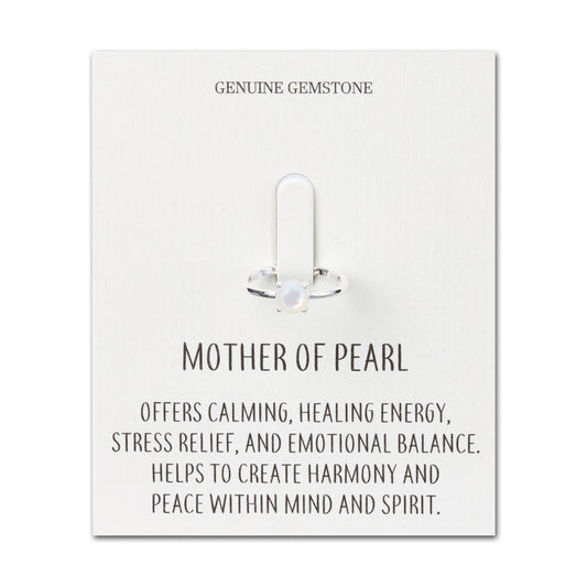 Mother of Pearl Adjustable Ring with Quote Card