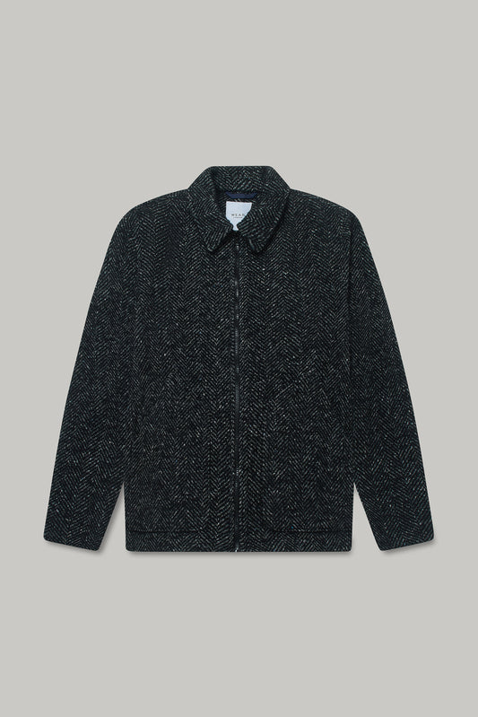 Colt Zip Shacket Unlined - Black & White Hatch