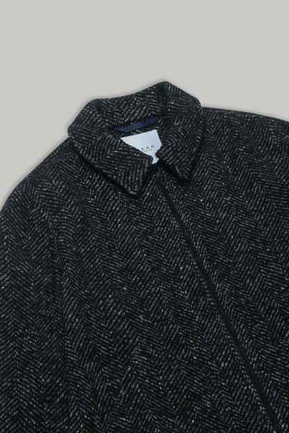 Colt Zip Shacket Unlined - Black & White Hatch