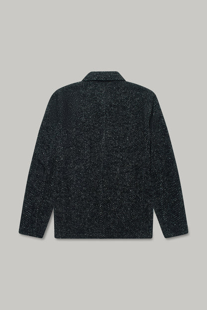 Colt Zip Shacket Unlined - Black & White Hatch