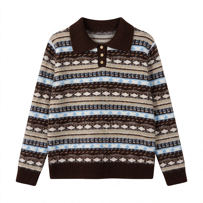 Striped long sleeved sweater