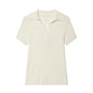 Style Knit Short Sleeve Polo Shirt for Women