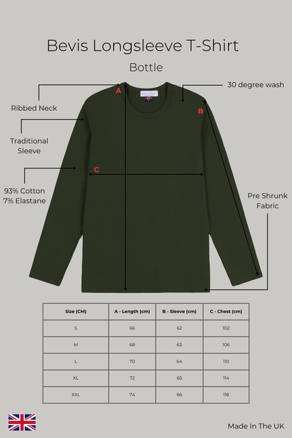 Bevis Long Sleeve Cotton T-shirt - Bottle