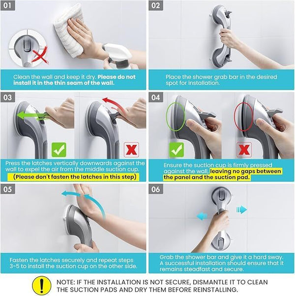 2-Pack Bathroom Suction Grab Bars