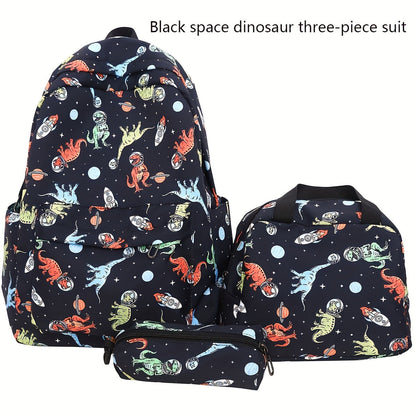 3pcs Casual Shoulder Backpack Set, New Fashionable Simple Large Capacity Lightweight Casual Backpack
