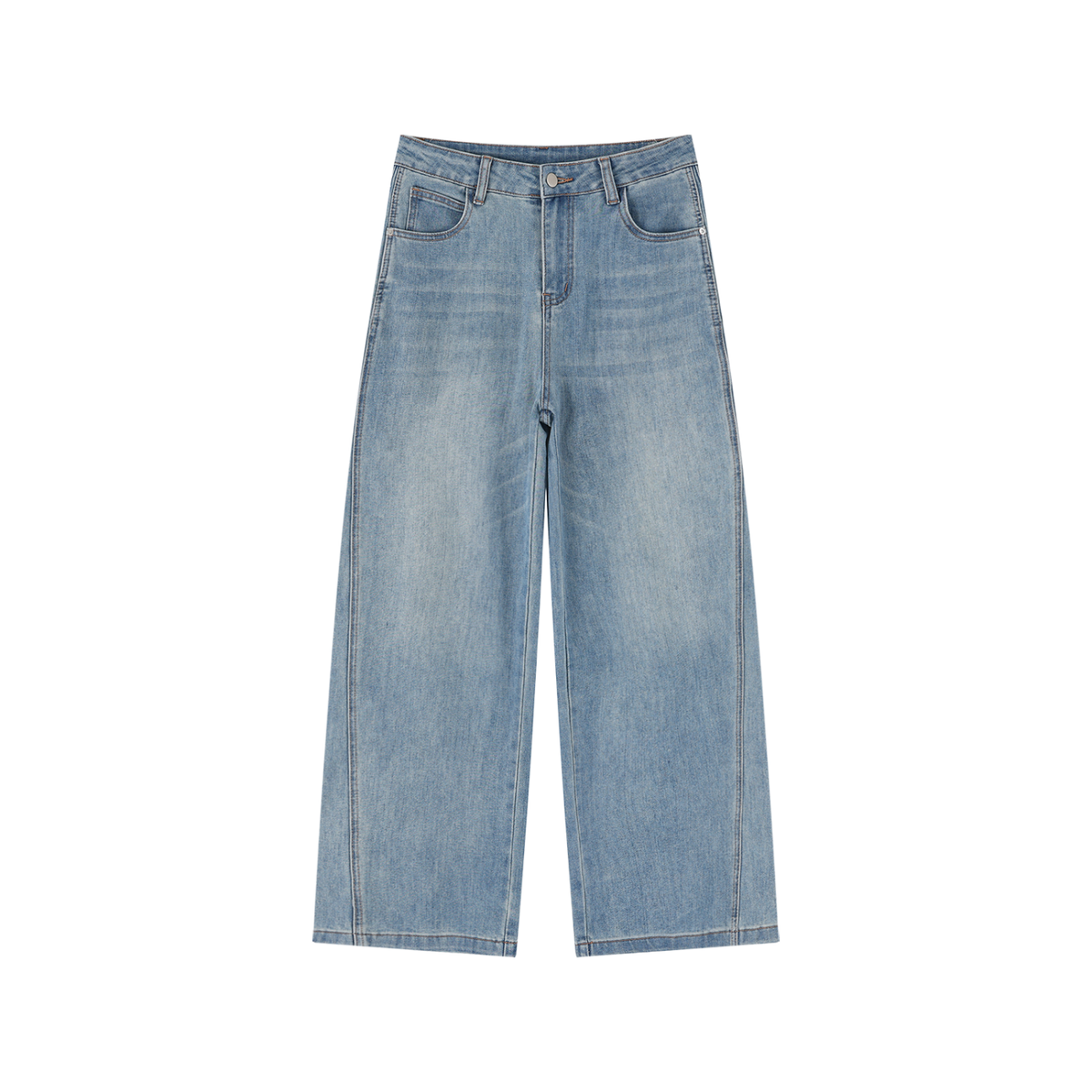 Women's Vintage Wash High Rise Wide Leg Jeans 426GSM