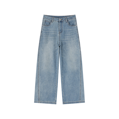 Women's Vintage Wash High Rise Wide Leg Jeans 426GSM