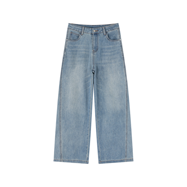 Women's Vintage Wash High Rise Wide Leg Jeans 426GSM
