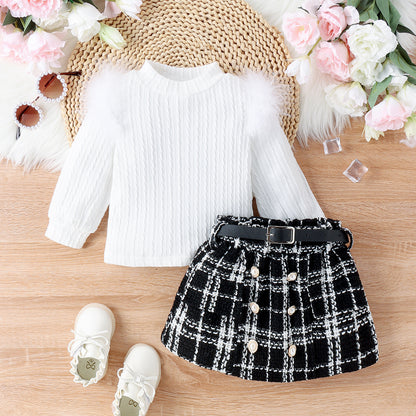 Girls Woolen Fabric Skirt