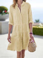 Striped Long-sleeved Shirt Dress