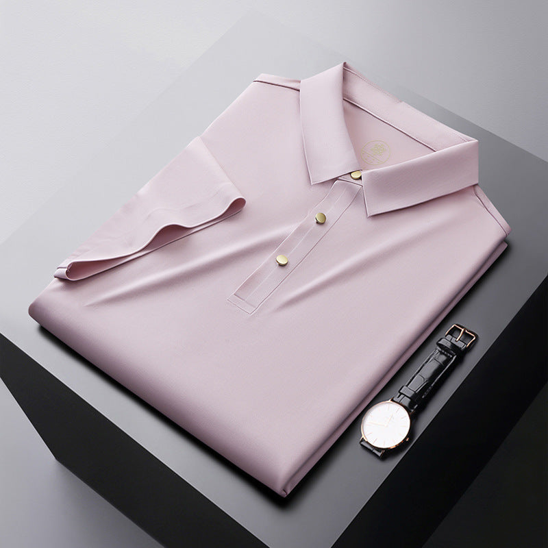 Seamless Adhesive Non-ironing Short-sleeved Polo Shirt