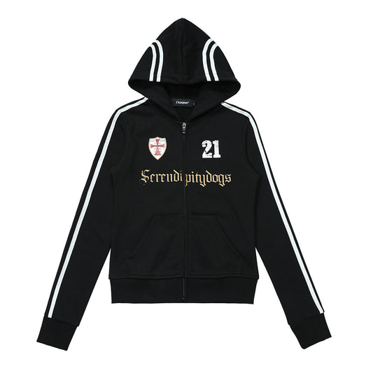 Color-Block Zip-Up Hoodie