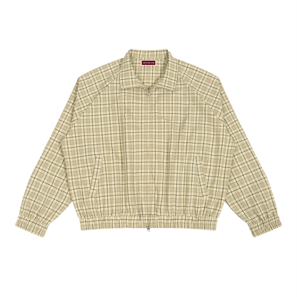 Unisex Plaid Full-Zip Track Jacket 130GSM
