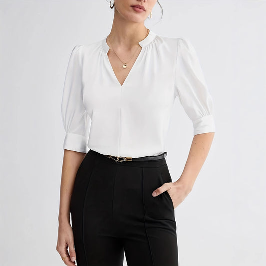 V-neck Half-sleeve Shirt
