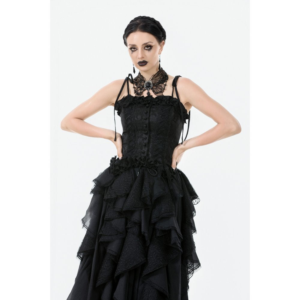 Collier Lysandra papillon dentelle perlé Dark in Love