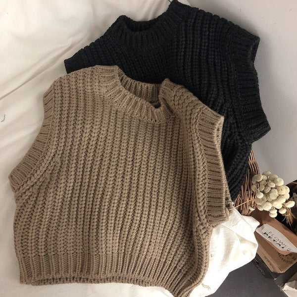 Gilet en laine épaissie à grosses rayures, pull de printemps et d'automne
