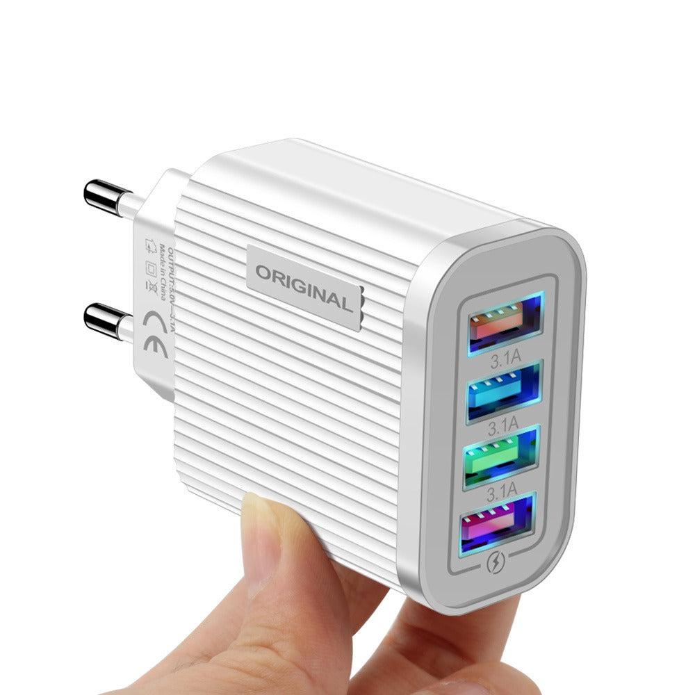 Luminous 4 USB mobile phone charging head