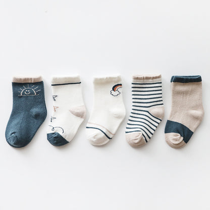 Cartoon Mid-calf Children's Socks Combed Cotton