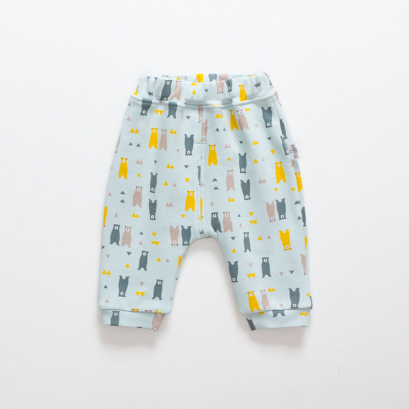 Kids Cartoon Velvet-Lined Leggings