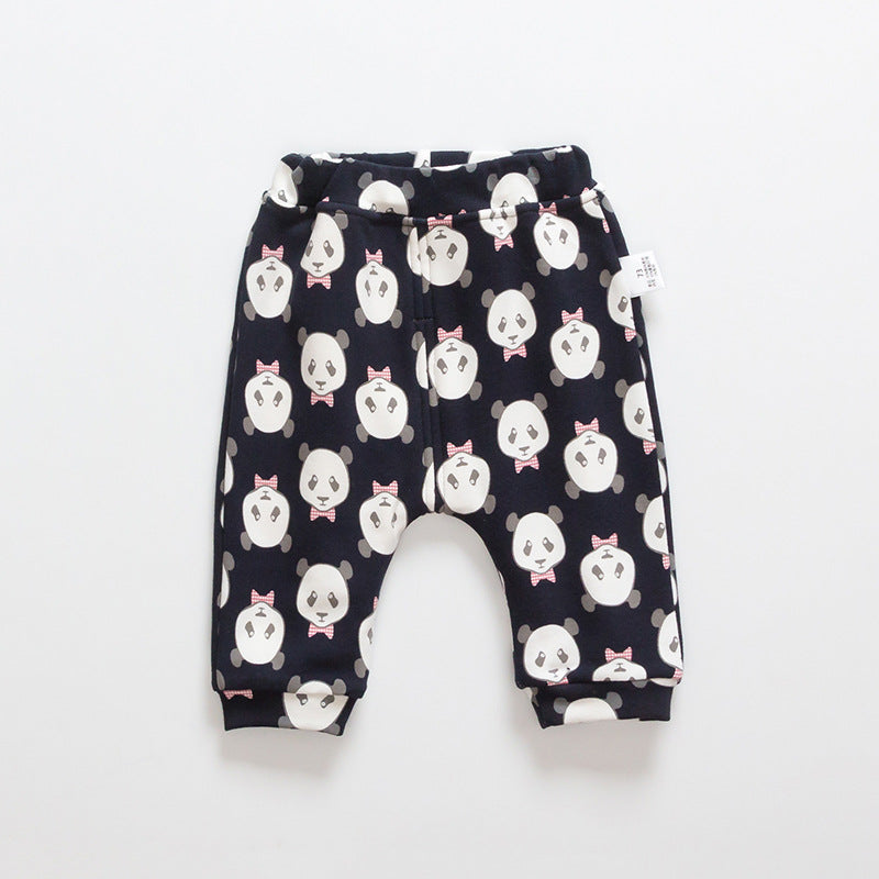Kids Cartoon Velvet-Lined Leggings
