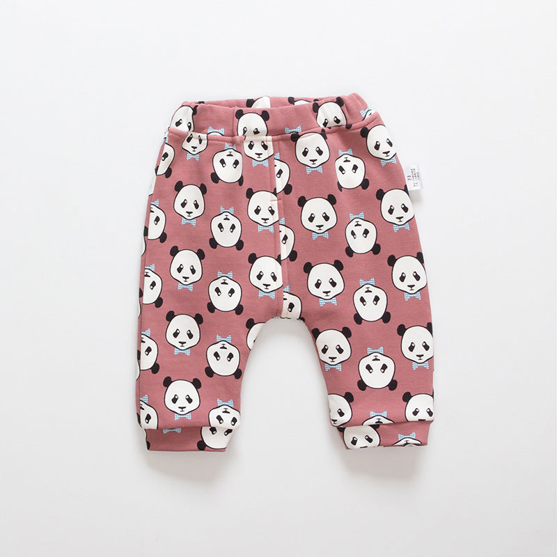 Kids Cartoon Velvet-Lined Leggings