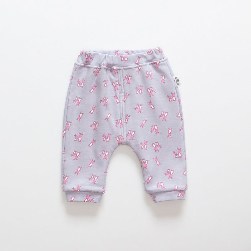 Kids Cartoon Velvet-Lined Leggings
