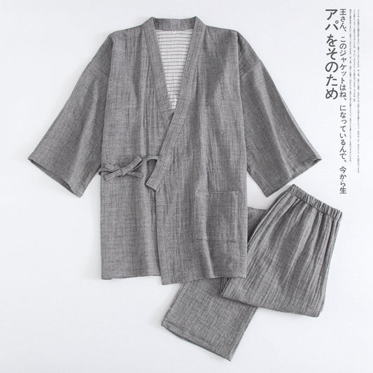 Woven Cotton Washed Double Gauze Pajama Set