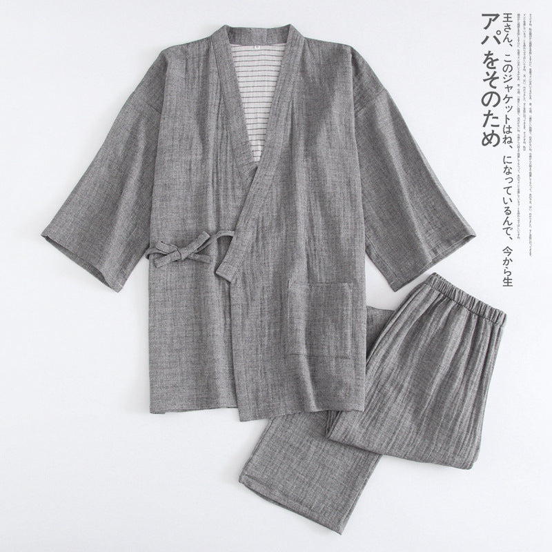 Woven Cotton Washed Double Gauze Pajama Set
