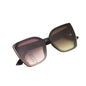 1 paire de lunettes de soleil œil-de-chat élégantes pour femme - Verres dégradés marron à rose, monture en plastique noir