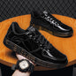 casual all-match shiny leather panel shoes